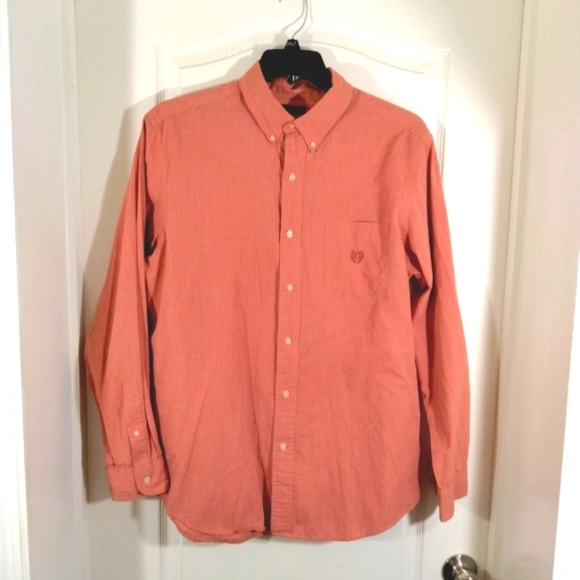 Chaps Orange Button Down Dress Shirt - Picture 2 of 6